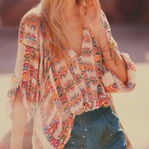 Free People FP One Floral Invasion Button Down